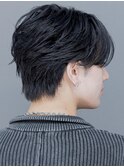 韓国風ナチュラル毛流れツーブロックニュアンスセンターパート