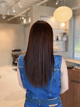 ペブル(pebble) カラー/レッド/オレンジ/暖色カラー/ブリーチなし/艶カラー