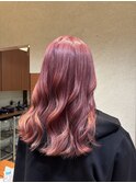 縮毛履歴/ダブルカラー/ピンクカラー