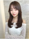 ミニウルフレイヤーカット顔周り前髪韓国ミディアムロング/池袋