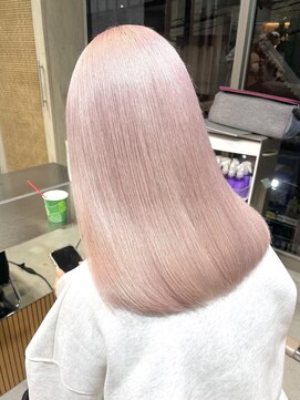 サンクプロジェクト(cinq PROJECT) 原宿韓国ホワイトピンクピンクベージュダブルカラー