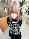 ハイブリーチ/ミルクティーベージュ/ウルフカット