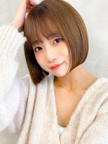 ウィールール 札幌店(WE RULE)&nbsp;大人可愛い丸みボブ切りっぱなしレイヤー前下がりボブ夏カラー