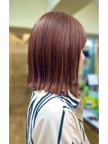 ヘアースペース クラフト(hair space CRAFT)&nbsp;大人かわいいオレンジベージュカラー×ミディアムボブ