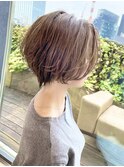 30代、40代/丸みとくびれショートボブ×白髪染めハイライト/大宮