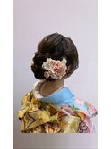 20代成人式卒業式向け♪ナチュラルカラー編み込みシニヨン