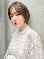 ビビディ バビディ ブー 河原町三条店(Bibbidi.bobbidi.boo)&nbsp;顔まわりレイヤー小顔カットナチュラルボブオリーブベージュ