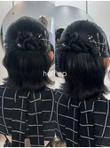 ハーフアップ/ボブ/結婚式/参列/お呼ばれヘア