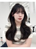 韓国ヘア　レイヤー　顔まわり