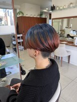 エーデル(EDEL) ブリーチデザインカラー【ブルー~オレンジグラデーション】