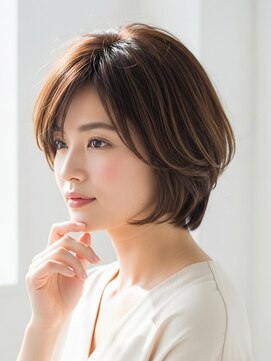 フープ 川越(hoop) 透明感あふれるショートボブ川越/白髪ぼかし/白髪染め
