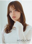 #イメチェン小顔似合わせ前髪なしミディアムレイヤー韓国ウルフ