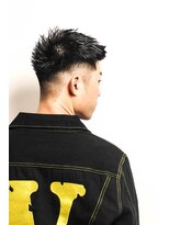 メリケンバーバーショップ フクオカ(MERICAN BARBERSHOP FUK)&nbsp;サイドパートショートセミウェットワイルドツーブロックテクノ53