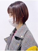 ボルドーボブ_ショートパーマホワイトアッシュ_ba316991