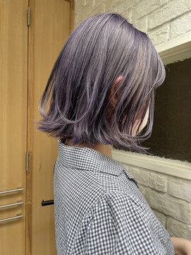 ニア 清澄白河(nir) 〈清澄白河 半個室〉切りっぱなしボブ/パープルシルバー