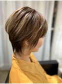 30代40代50代×グレージュカラー白髪ぼかし×小顔ショート代官山