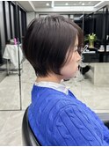 30代40代50代/丸みショート/クビレ/前髪あり/ブラウン/表参道
