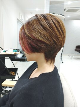 ハイストリートヘア(High street Hair) ４０代におすすめの前下がりショートスタイルです。