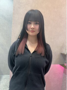 ロンド レア 天神大名店(Lond Le’a) 天神ダブルカラーインナーカラーペールピンクブラック