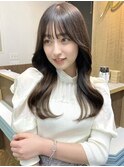 美髪カールシアーカラーピンクブラウンエアリーロングセミディ