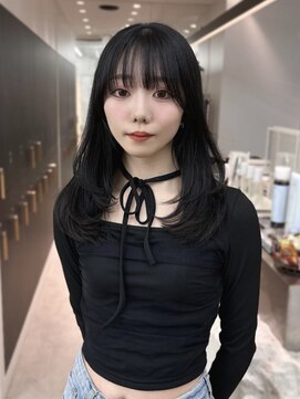 ロンドシエル 横浜(Lond ciel) トレンド韓国レイヤー【矢野克典】横浜地毛風グレージュ黒髪