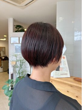 キュウヘアー(KYUU HAIR) 丸みショート×ツヤ感たっぷりピンク系カラー！