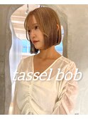 ミニボブ/切りっぱなし/ボブ/縮毛矯正/タッセルボブ