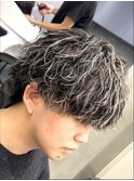 渋谷緩め波巻きスパイラルパーママッシュメンズハイライト