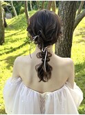 セミロングヘアセット/あみおろし