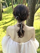 ワァームブライダル(Wa-fam Bridal) セミロングヘアセット/あみおろし