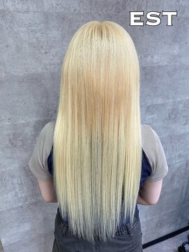 エスト 大阪梅田(EST) レミー100%高級人毛/53cm☆シールエクステ60枚+ブリーチカラー