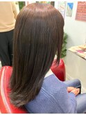 縮毛矯正とカラーを同じ日に！深みカラーのツヤツヤストレート