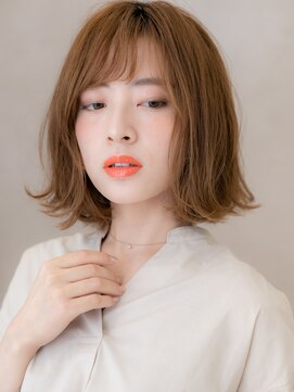 カバーヘア ブリス 大宮西口(COVER HAIR bliss) オレンジベージュゆるふわ外ハネ小顔ミニマルボブX大宮30代40代