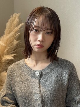 ノラギンザユー(NORA GINZA/U) 切りっぱなし外ハネボブ艶暗髪シースルーバング