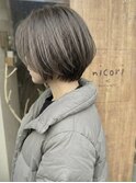 ショートボブ×シアーグレージュ2