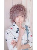 ことりベージュ/フェザーパーマ/ブリーチデザイン