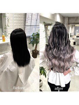 ニノ(nino) 【NINO】グレーアッシュ/グラデーション/シールエクステ