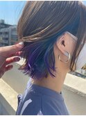 大人かわいいくびれミディラベンダーインナーカラー