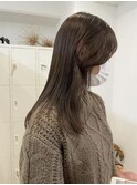 マロンベージュミニウルフアンブレラカラーレイヤーカット顔周り