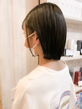 キャアリー(Caary) 福山美容室キャアリー人気　髪質改善ストレート切りっぱなしボブ