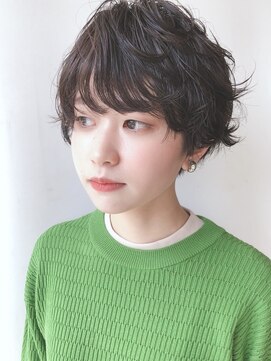 モリオフロムロンドン 原宿本店(morio from London) 【モリオ原宿】黒髪ショート　パーマ　外はね