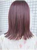 【ルチュラ折戸】切りっぱなしbobチェリーブラウンブリーチなし