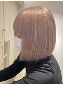 2842ミルクティーハイトーンカラーグクマッシュスローカラーボブ
