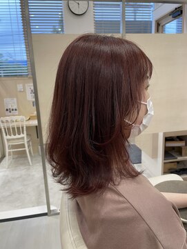 アドラーブル 長岡リバーサイド千秋店(adorable) 韓国ヘアくびれ大人可愛いカール小顔オレンジピンク