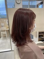 アドラーブル 長岡リバーサイド千秋店(adorable) 韓国ヘアくびれ大人可愛いカール小顔オレンジピンク