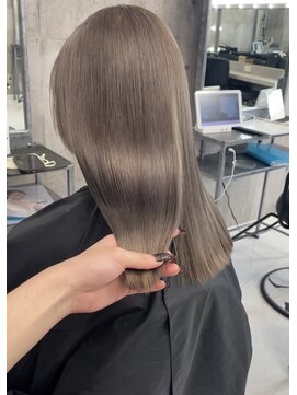 ジオ 国分寺(the O's) 黒髪/前髪パーマ/グレーベージュ/レイヤーロング/ダブルカラー