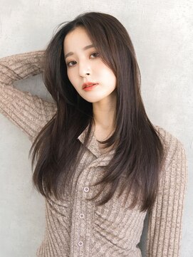 エレノア 渋谷公園通り店(Eleanor) 暗髪アッシュブラウンカラー ロングレイヤースタイル