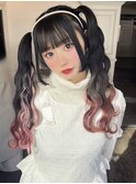 ツインテール/裾カラー/ヘアメ/ヘアセット/髪質改善/韓国