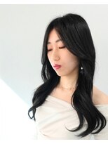 エンディアリング 東銀座(Endearing)&nbsp;黒髪/グレーベージュ/レイヤーロング/前髪パーマ/銀座/東銀座