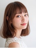 くびれヘア ハイライトカラー アプリコットオレンジ 夏